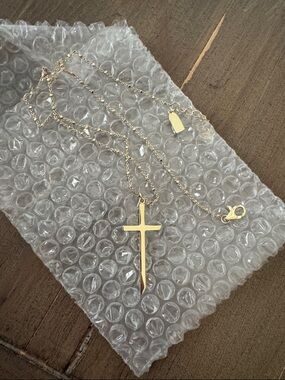 “Can’t Viv without you” Gold Cross Pendant Necklace